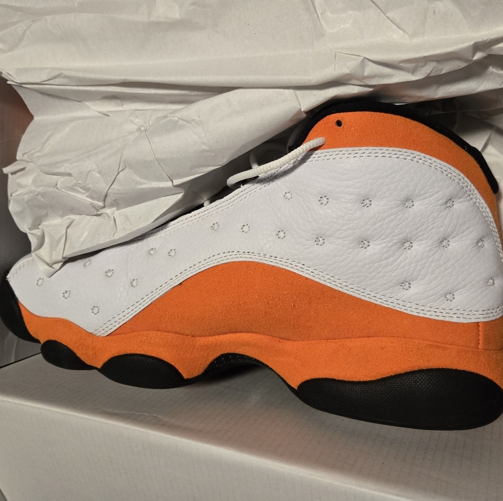 White and Orange Athletic Sneakers